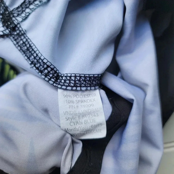 Burnside Swim Trunks Board Shorts Mens 34 Back Pocket No Linear Palm Blue Tree’s - Picture 3 of 11